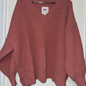 Aerie Women's Dusty Rose V-Neck Sweater